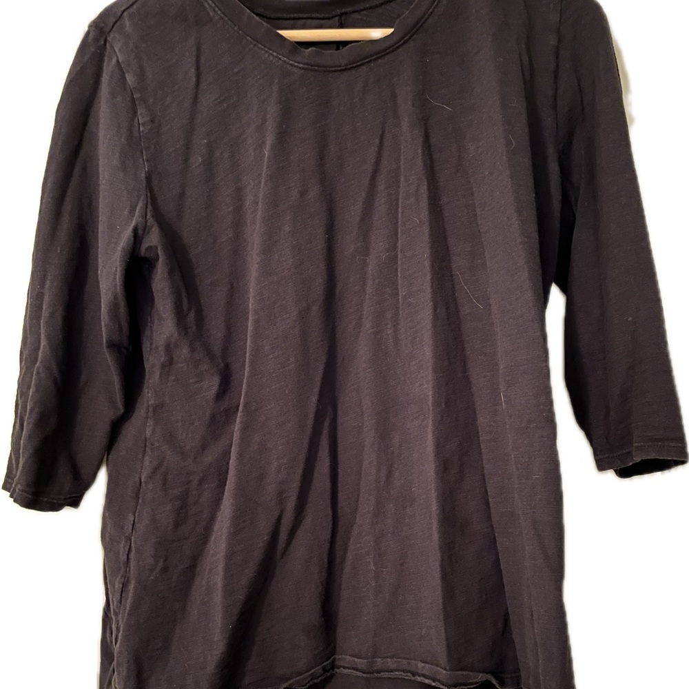 Neon Buddha Black 3/4 Sleeve Yoga Top